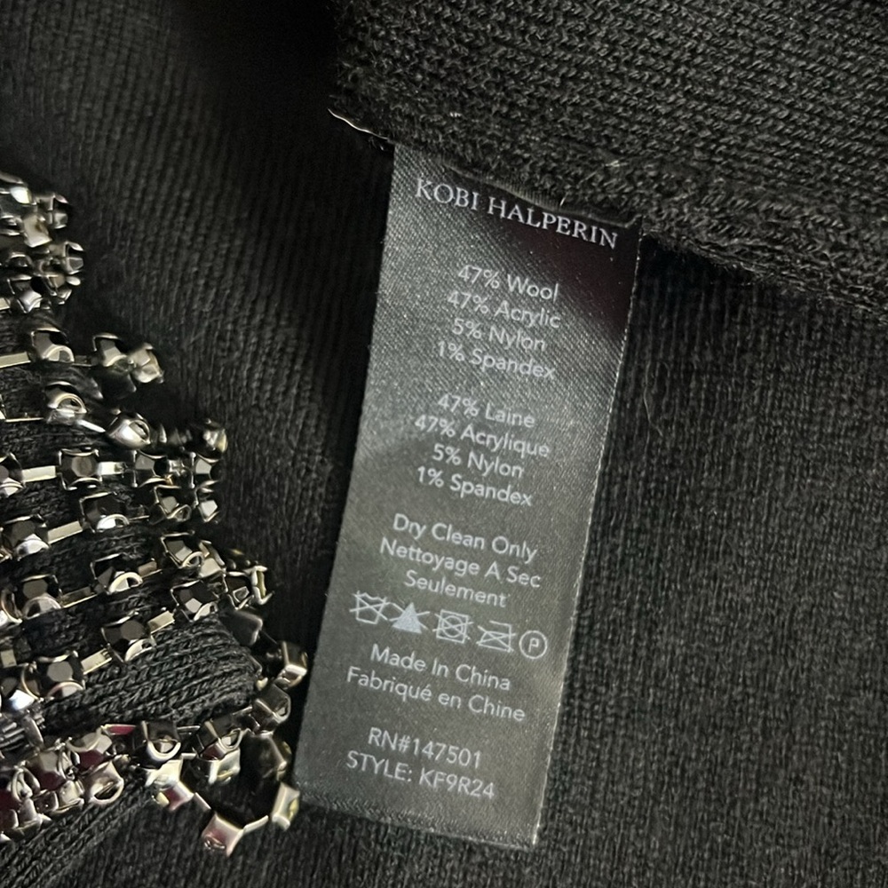 KOBI HALPERIN Black Ashton Beaded Fringe Sweater Vest S - Picture 10 of 10